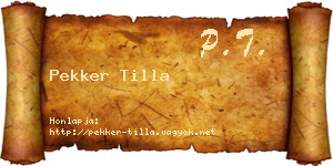 Pekker Tilla névjegykártya